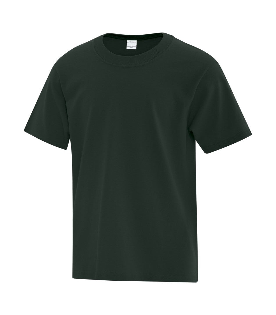 youth dark green tee