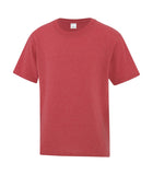 youth heather red tee