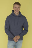 Fleece Hooded Sweatshirt Dark Heather on model