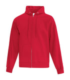 Red full zip sweatshirt