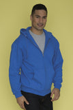 Royal full zip sweatshirt on model