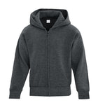 Youth full zip hoodie dark heather grey