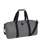 grey duffle bag