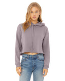 Ladies cropped purple fleece hoodie