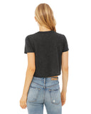 Ladies grey cropped t-shirt back view