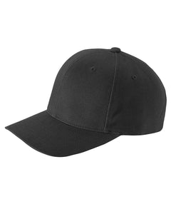 Black Cotton Twill Structured Baseball Cap