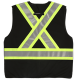 Black five point tear away safety vest back view