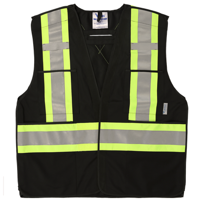 Black five point tear away safety vest