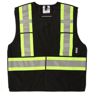 Black five point tear away safety vest