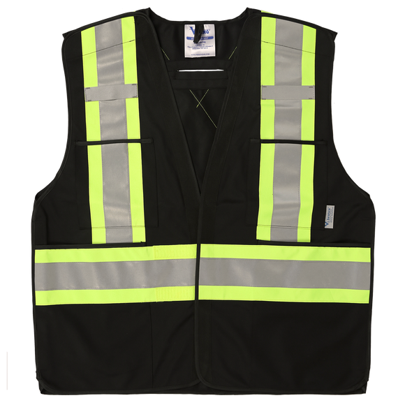 Black five point tear away safety vest