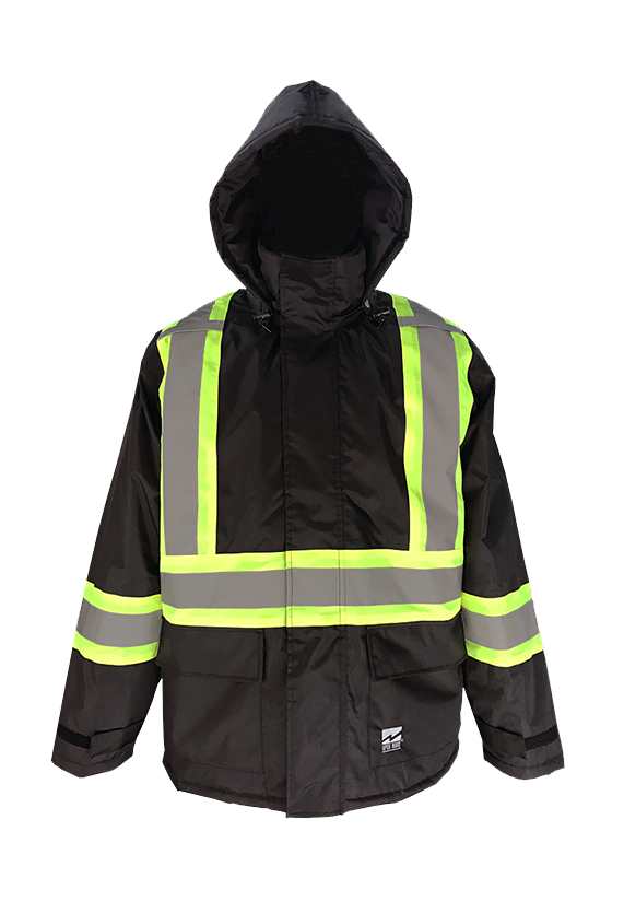 Black insulated safety jacket