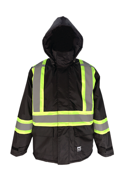 Black insulated safety jacket