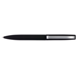 Black metal pen with silver clip top view