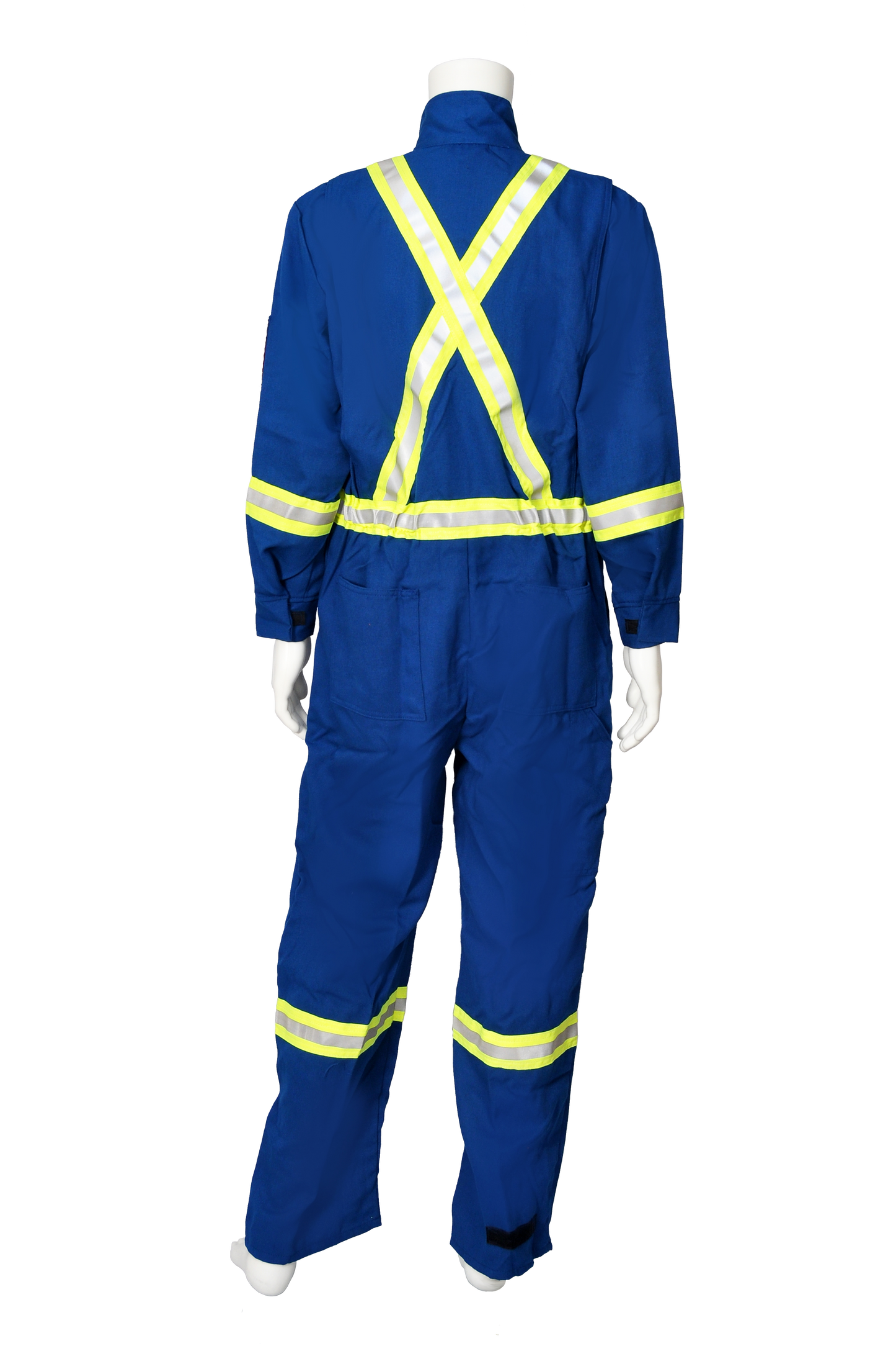 Blue safety coveralls FR back view