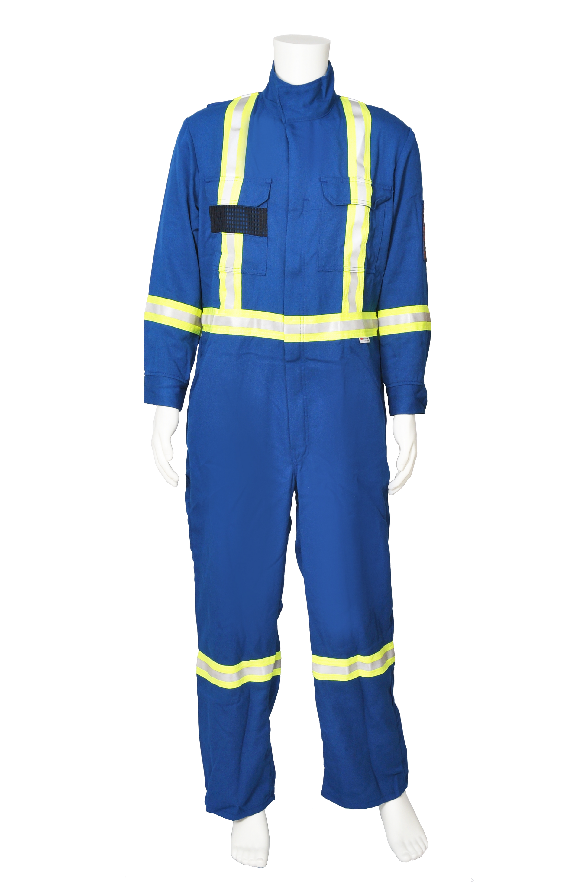 Blue safety coveralls FR front view