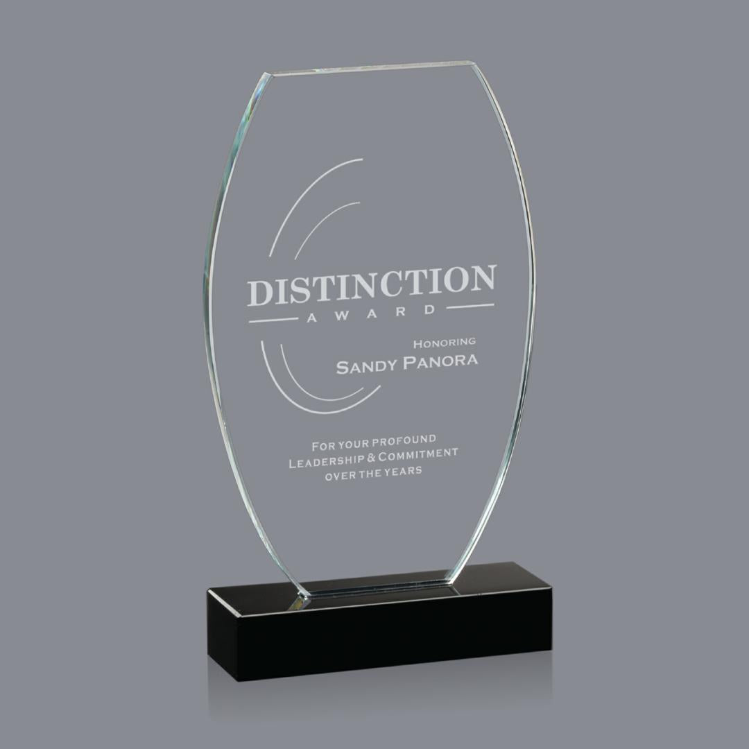 crystal award with black base 7.25"