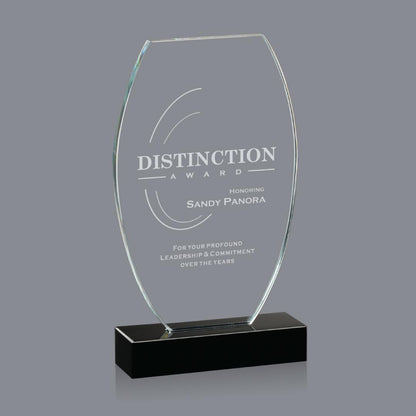 crystal award with black base 7.25"