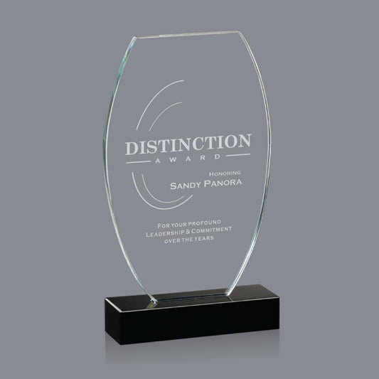 crystal award with black base 7.25"