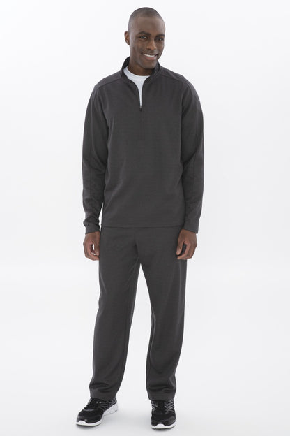 1/2 zip sweater charcoal heather on model
