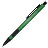 Green aluminum pen with engraved logo