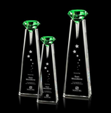 Green Optical Crystal Award with Diamond Top