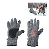 Grey Touch Screen Gloves with logo