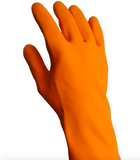 Heavy duty orange latex gloves