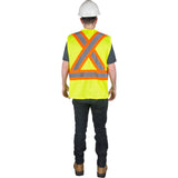 CSA Z96 Class 2 - Level 2 Green Safety Vest Back View on Model