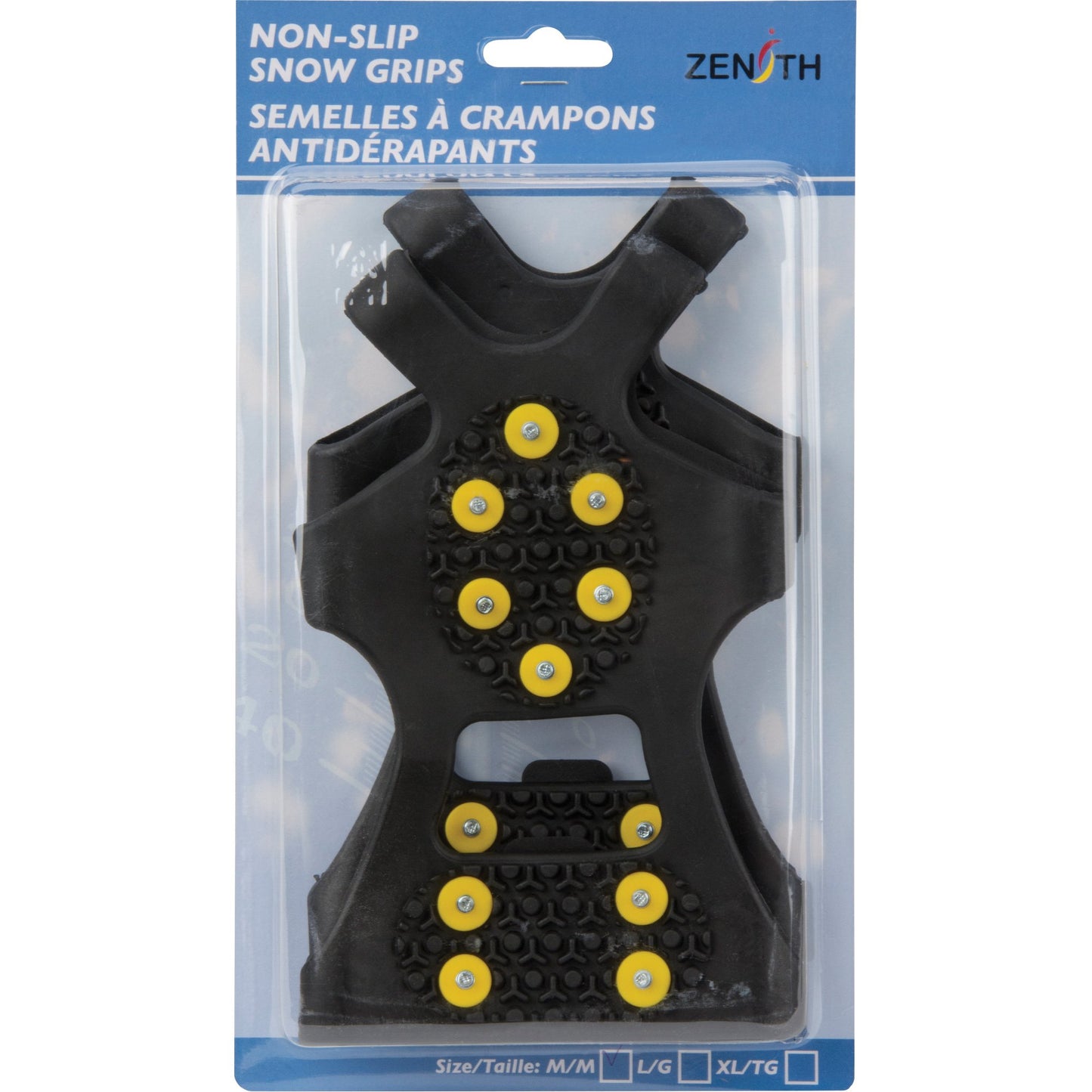 Anti slip ice cleats in packaging