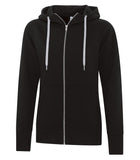 Ladies Zip Up Black Hoodie