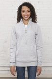 Ladies 1/2 zip sweater athletic grey on model