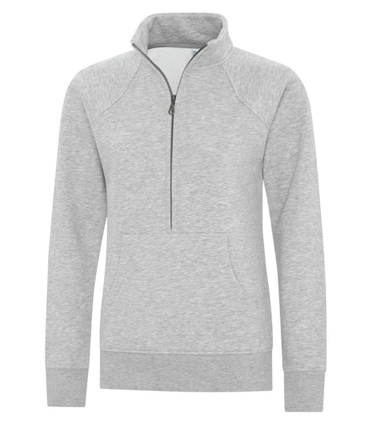 Ladies 1/2 zip sweater athletic grey