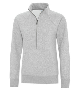 Ladies 1/2 zip sweater athletic grey