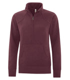 Ladies 1/2 zip sweater cardinal heathered red