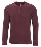 Mens long sleeve henley cardinal red heather