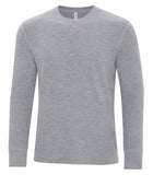 Mens waffle knit long sleeve athletic grey