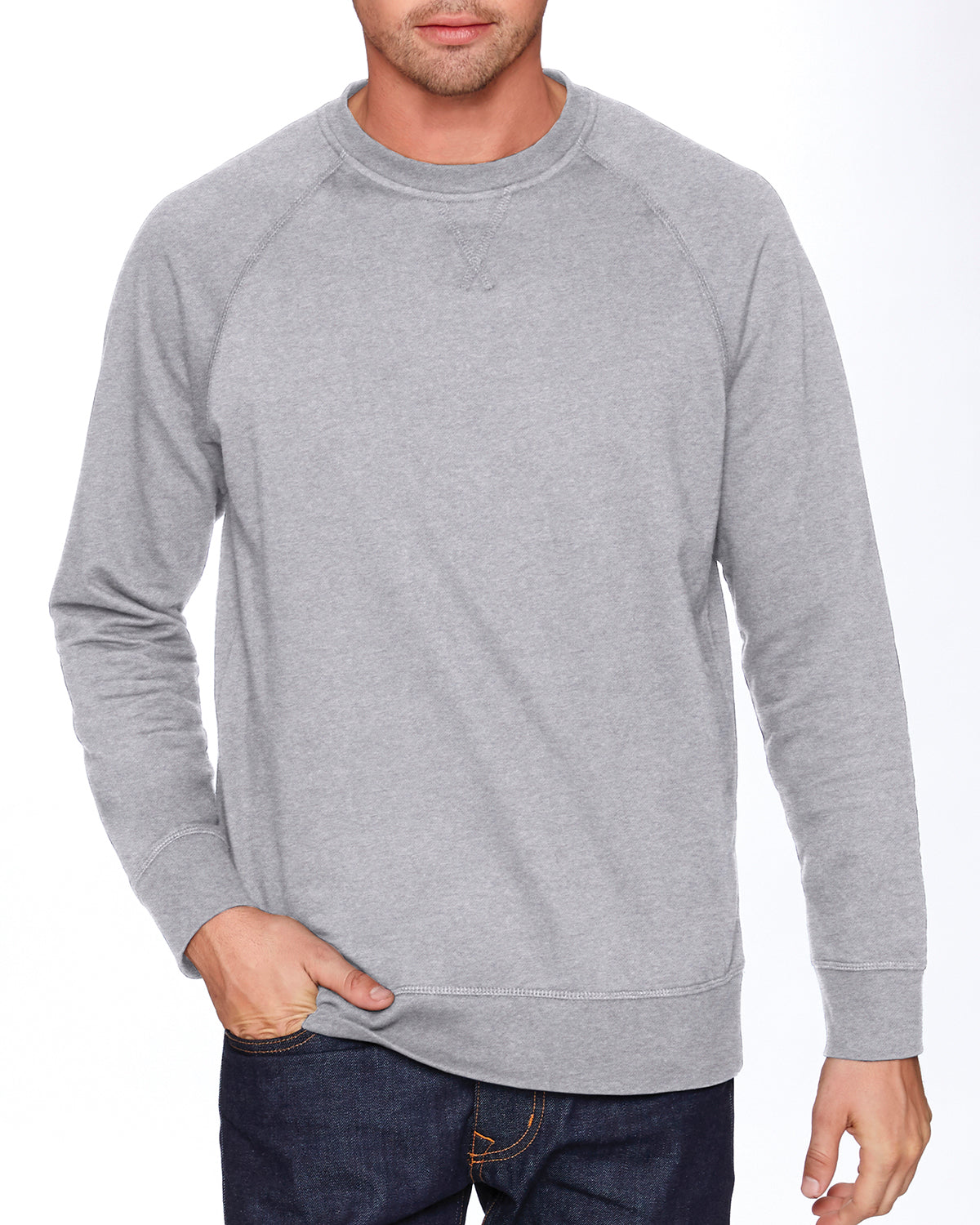 Grey raglan crewneck
