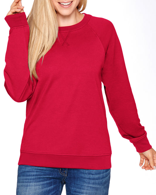 Red raglan crewneck