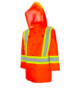 Orange High Visibility Safety Rain Jacket