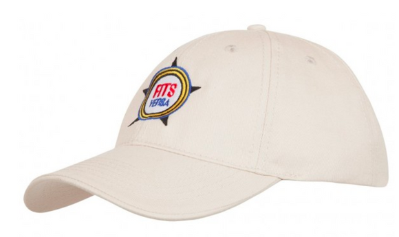 White baseball cap with embroidered logo